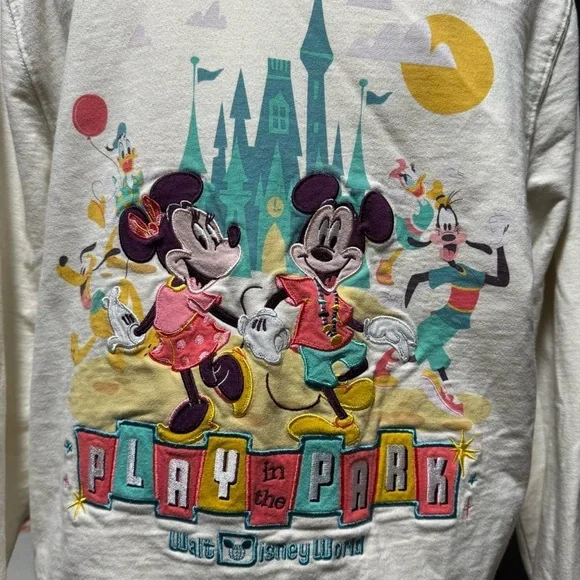 Disney Parks “Play in the Park” Zip-Up Hoodie – Women’s M Mickey Minnie Goofy - Picture 6 of 7